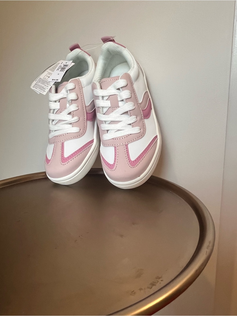 GAP Girls White and Light Pink Sneakers